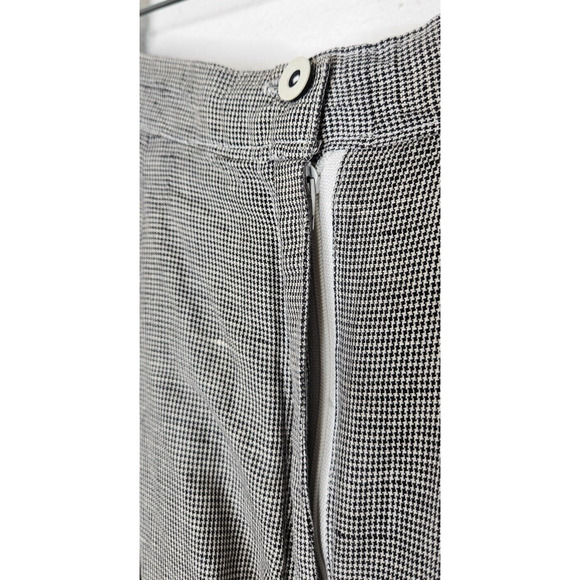 Vintage Toast Womens High Waist Shorts 7 Black Houndstooth Linen Cotton 80s 90s - Picture 3 of 10